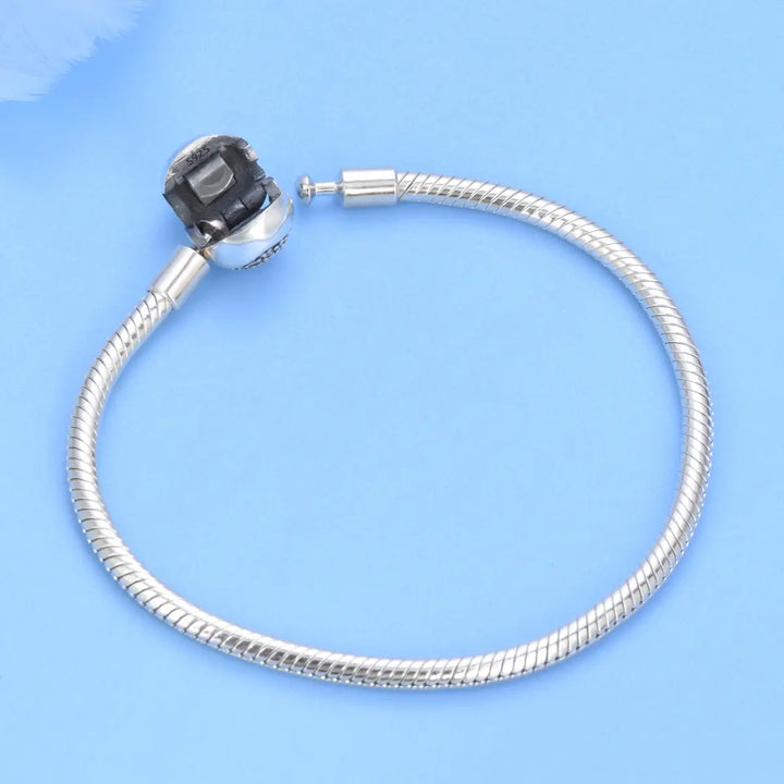 Heart Shaped Snake Bone Bangle Bracelet