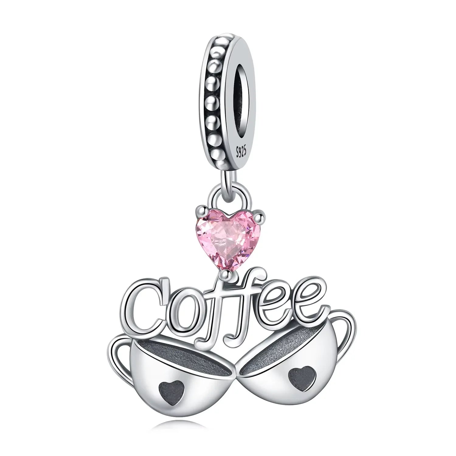 Cheers Coffee Heart Pendant