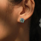 Blue Elephant Stud Earrings