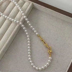 Collar de perlas de cristal para mujer