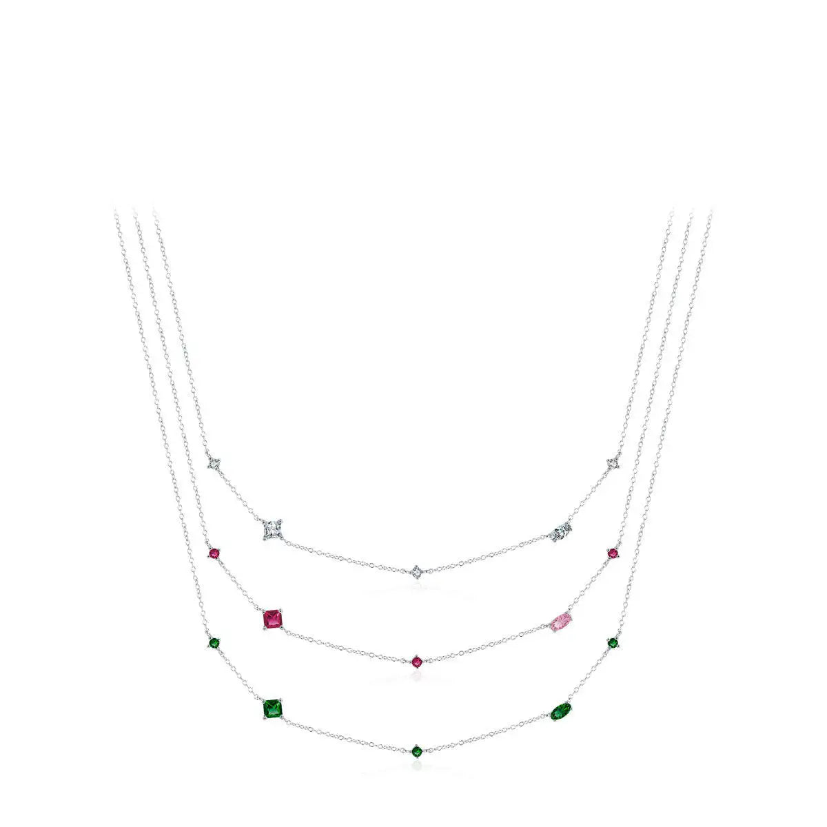 Collar de circonitas geométricas simples