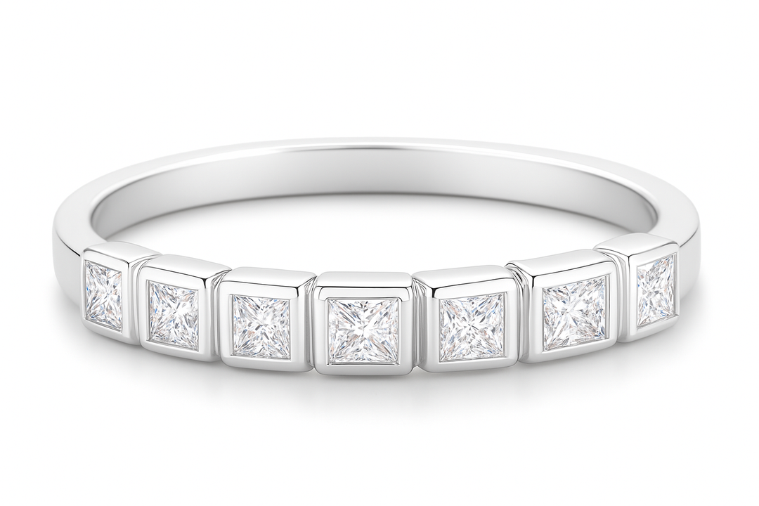 Anillo de cola de princesa de 0,56 quilates, chapado en oro blanco de 18 quilates, con moissanita y diamante, en plata de ley 925 para mujer.