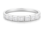 0.56CT Princess Cut Moissanite Ring in 925 Silver with 18K White Gold Plating. Elegant & Timeless.