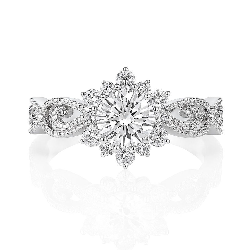 Brilliant Moissanite Flower Ring