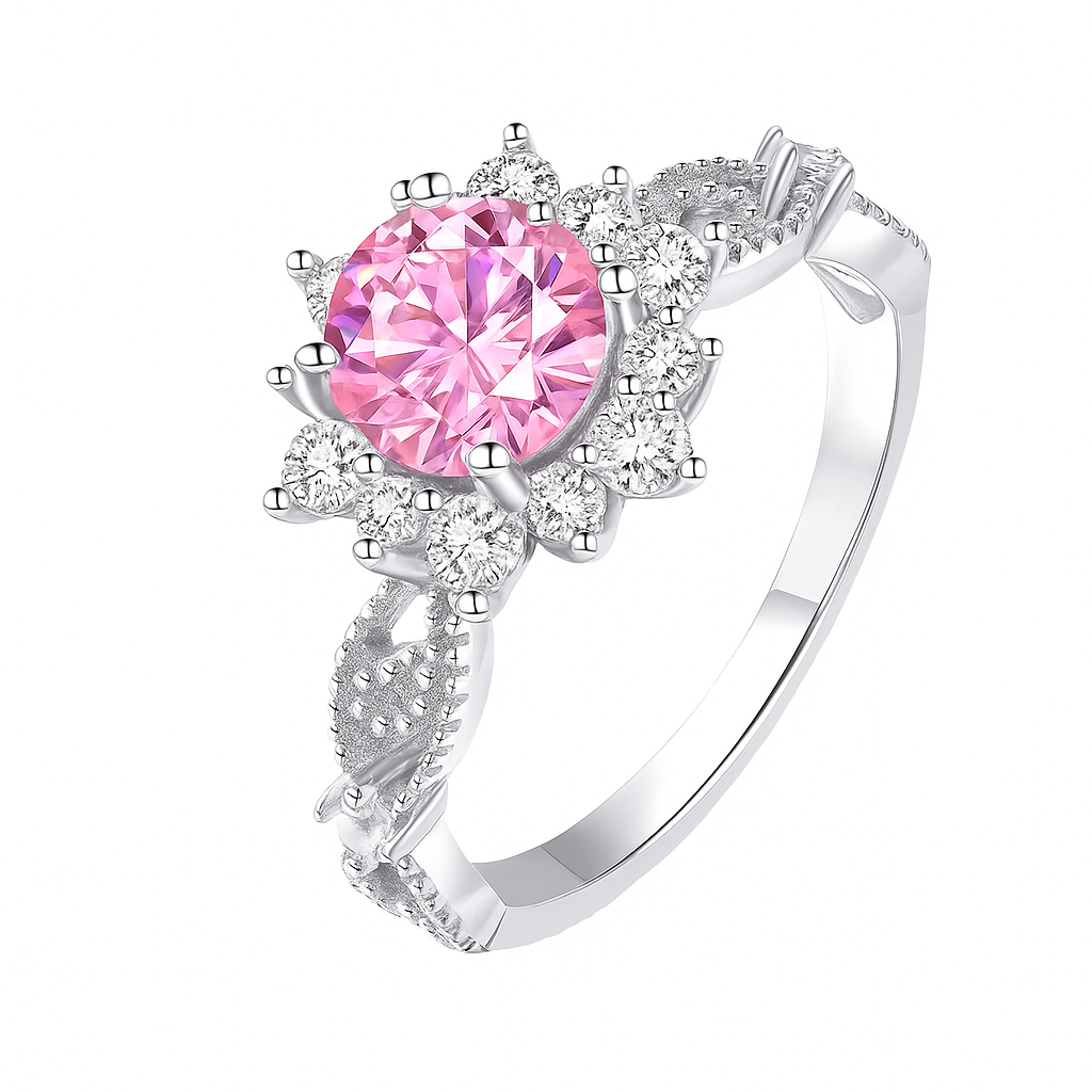 Brilliant Moissanite Flower Ring