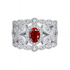 Ornate Moissanite Ring in 925 Silver