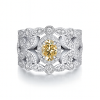 Ornate Moissanite Ring in 925 Silver