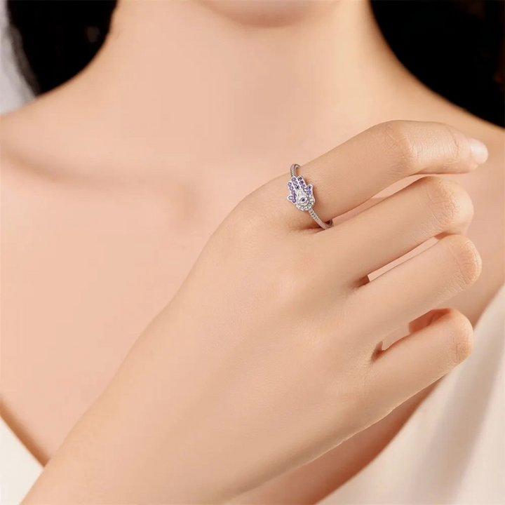 Hamsa Hand Amulet Charm Eye Ring