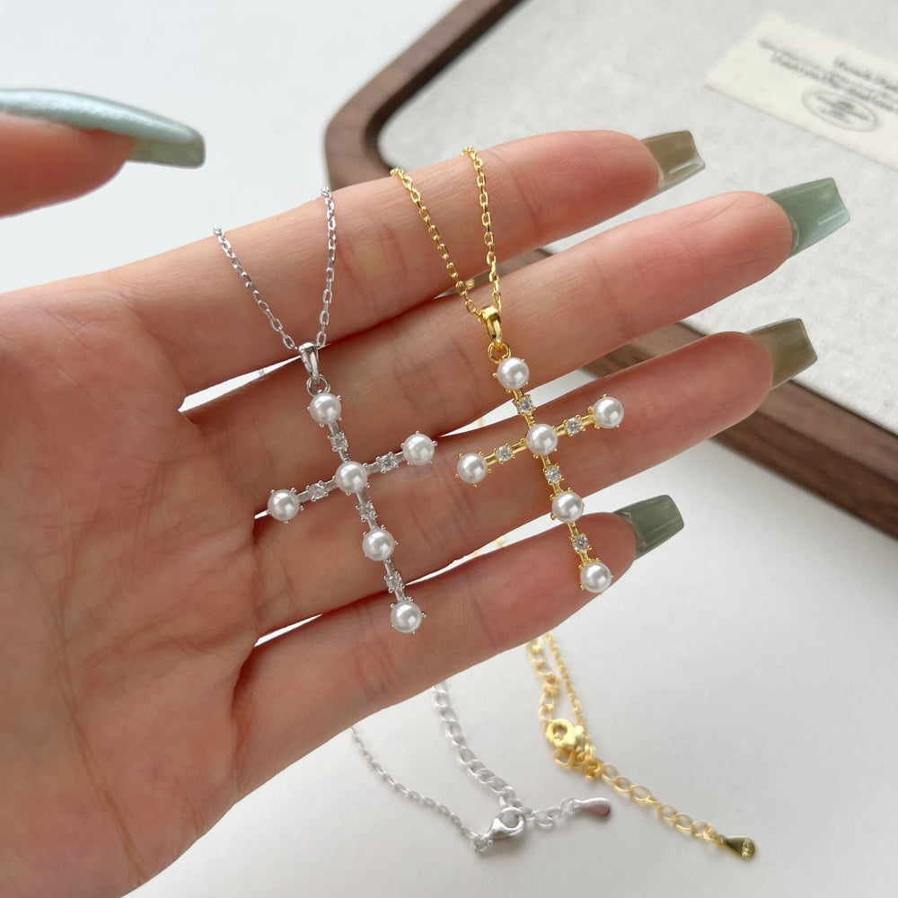 Pearl Cross Necklace