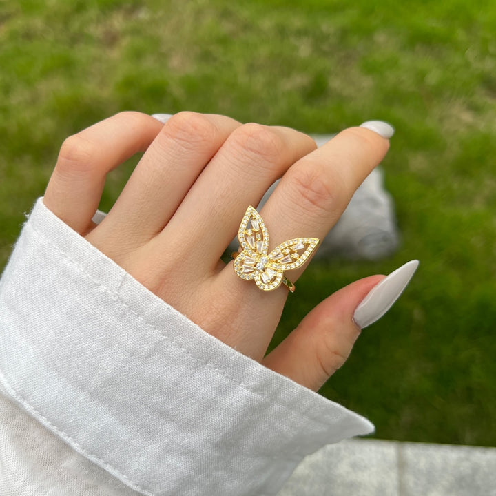 Jeweled Butterfly Ring