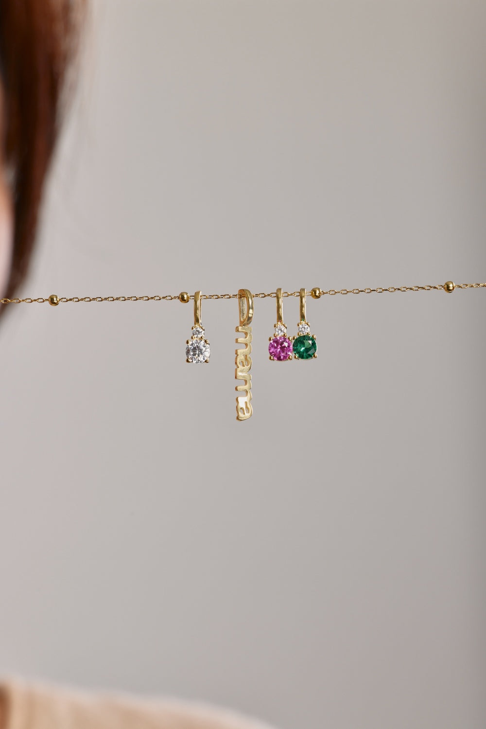 "mama" Beaded Charm Necklace