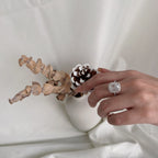 Large Square Stone Silver Ring