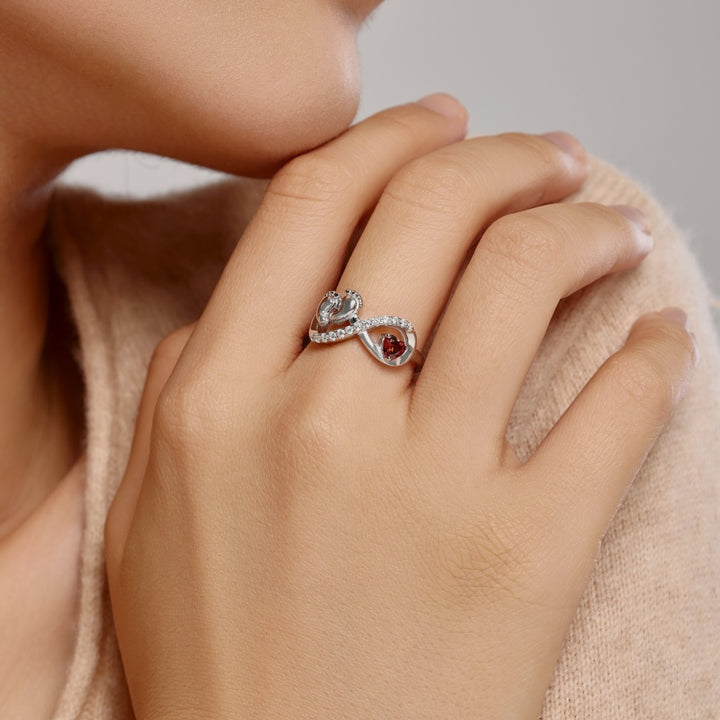 Mother's Love Footprints Silver Ring