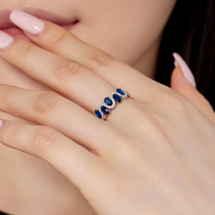 Weaving Gems Silver Ring