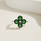 Shamrock Gem Silver Ring