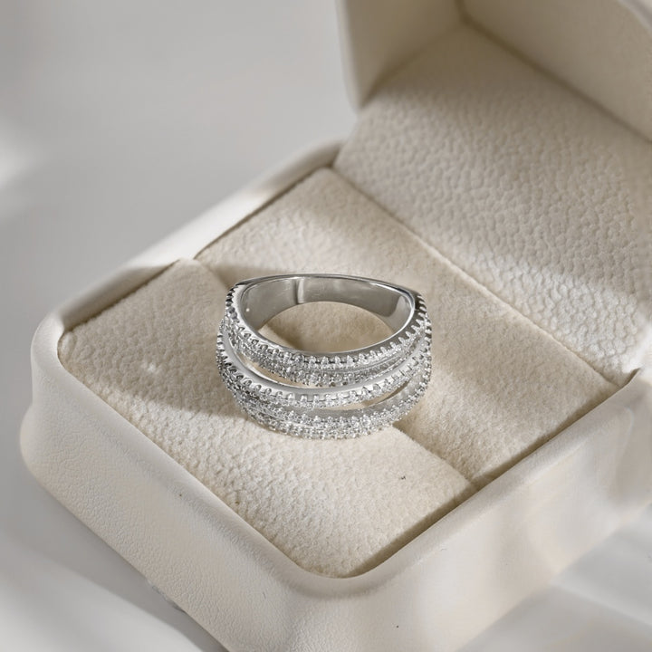 Loose Band Stack Silver Ring