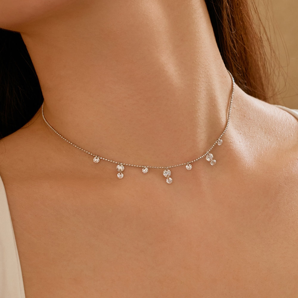 Dazzling Bead Silver Necklace