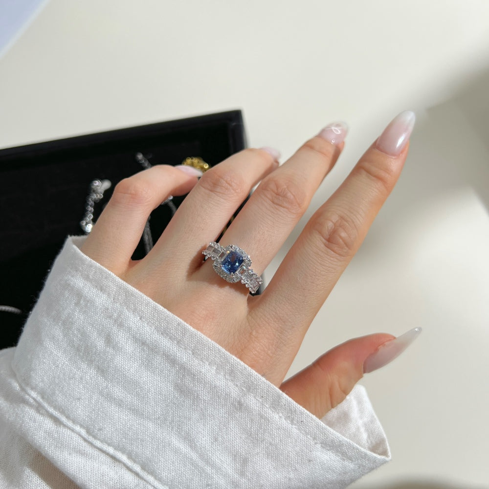 Brilliant Blue Gem Ring