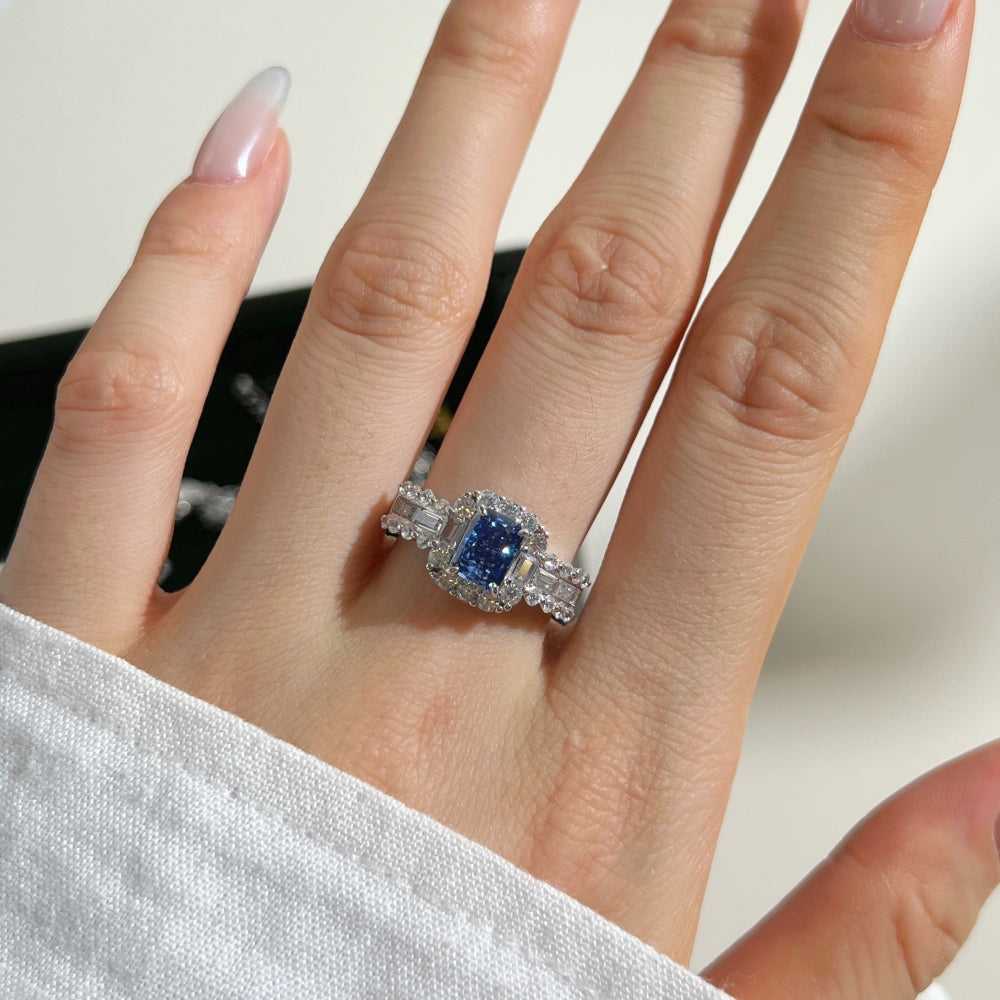 Brilliant Blue Gem Ring