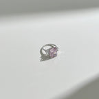 Extra Large Pink Gemstone Silver Ring