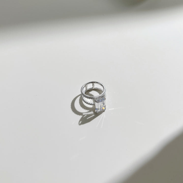 Large Emerald Cut Gem Ring