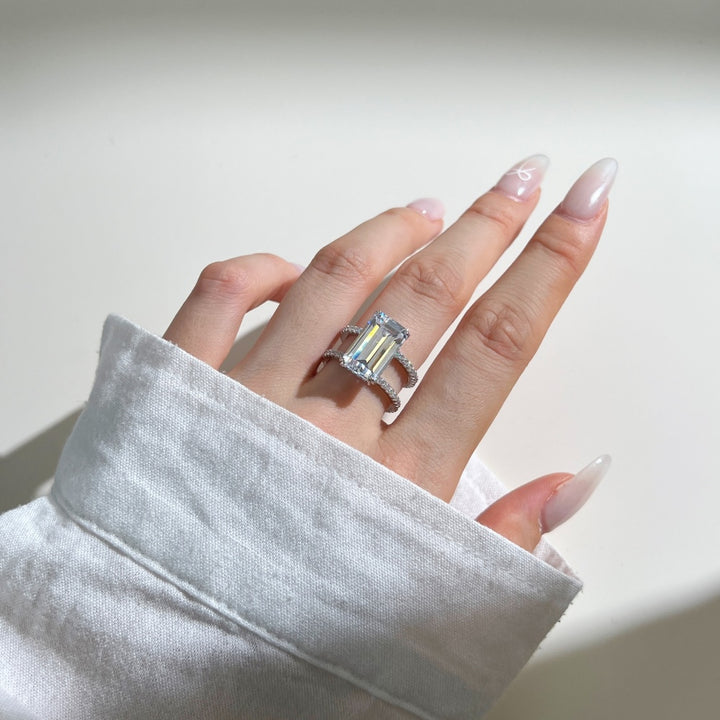 Large Emerald Cut Gem Ring