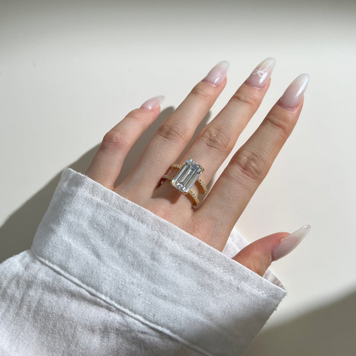 Large Emerald Cut Gem Ring