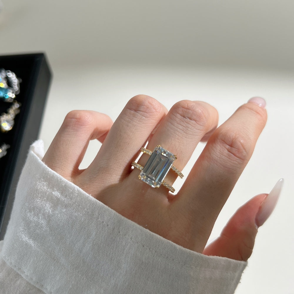 Large Emerald Cut Gem Ring