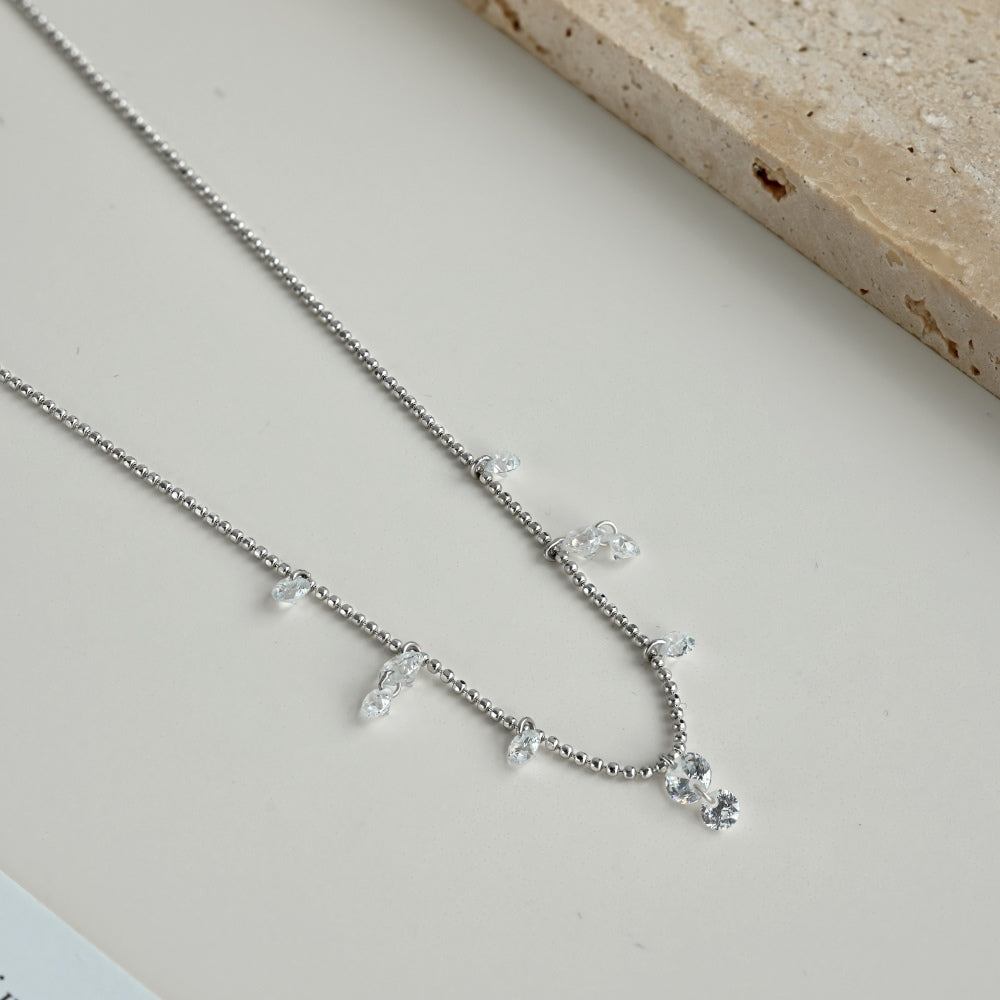 Dazzling Bead Silver Necklace