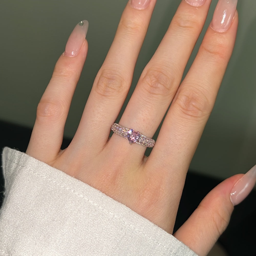 Brilliant Heart Thick Band Ring