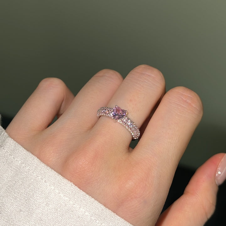 Brilliant Heart Thick Band Ring