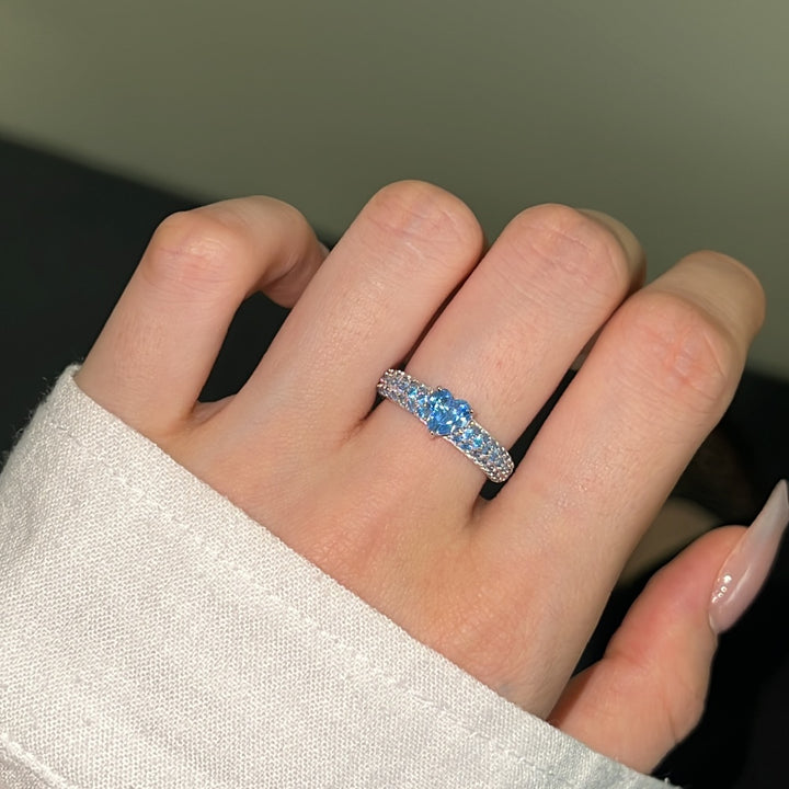 Brilliant Heart Thick Band Ring