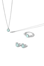 Conjunto de ópalo en forma de lágrima