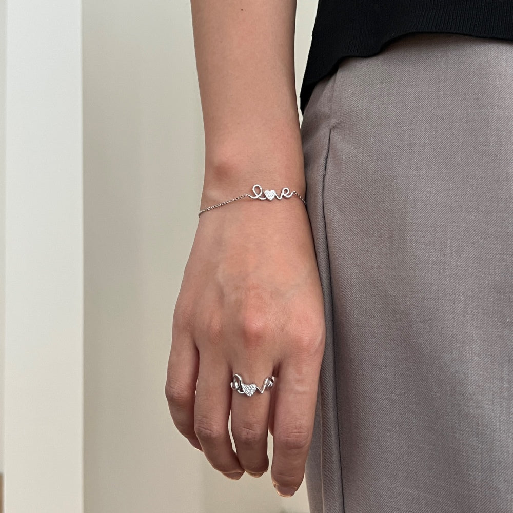 "LOVE" Silver Ring