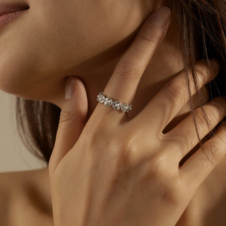 Vine Silver & Pearl Ring
