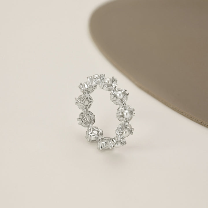 Vine Silver & Pearl Ring