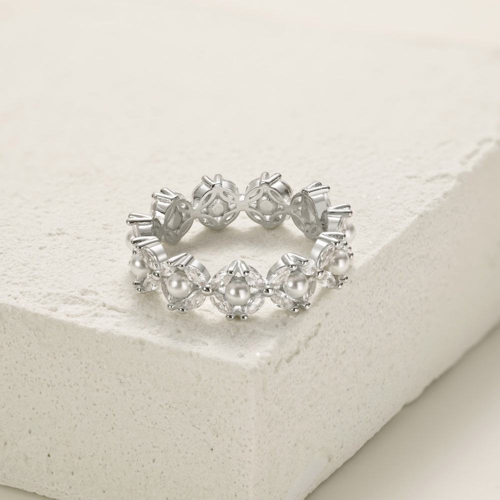 Vine Silver & Pearl Ring