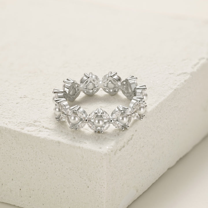 Vine Silver & Pearl Ring