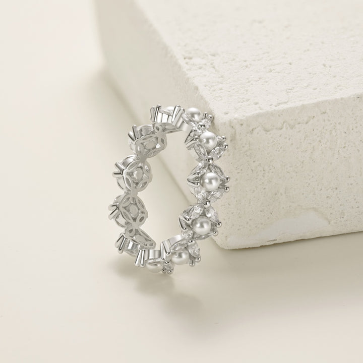Vine Silver & Pearl Ring