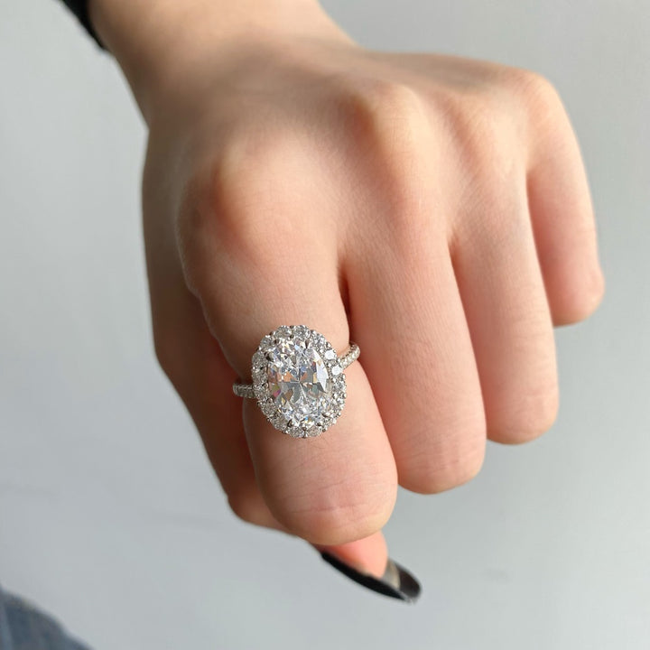 Gleaming Oval Stone Silver Ring