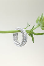 Triple Style Zirconium & Shell Pearl Ring