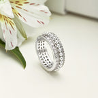 Triple Style Zirconium & Shell Pearl Ring