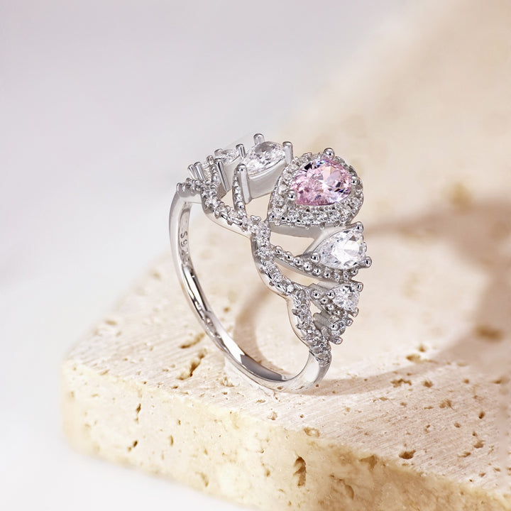 Pink Gem Crown Ring