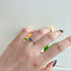 Ultra Thin Banded Blue Gem Silver Ring