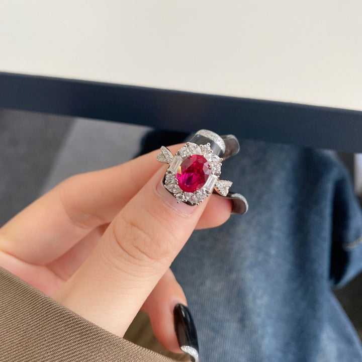 Royal Red Wine Silver Ring