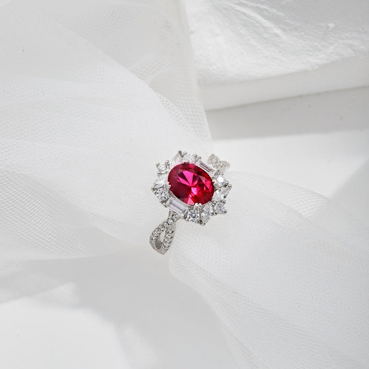Royal Red Wine Silver Ring
