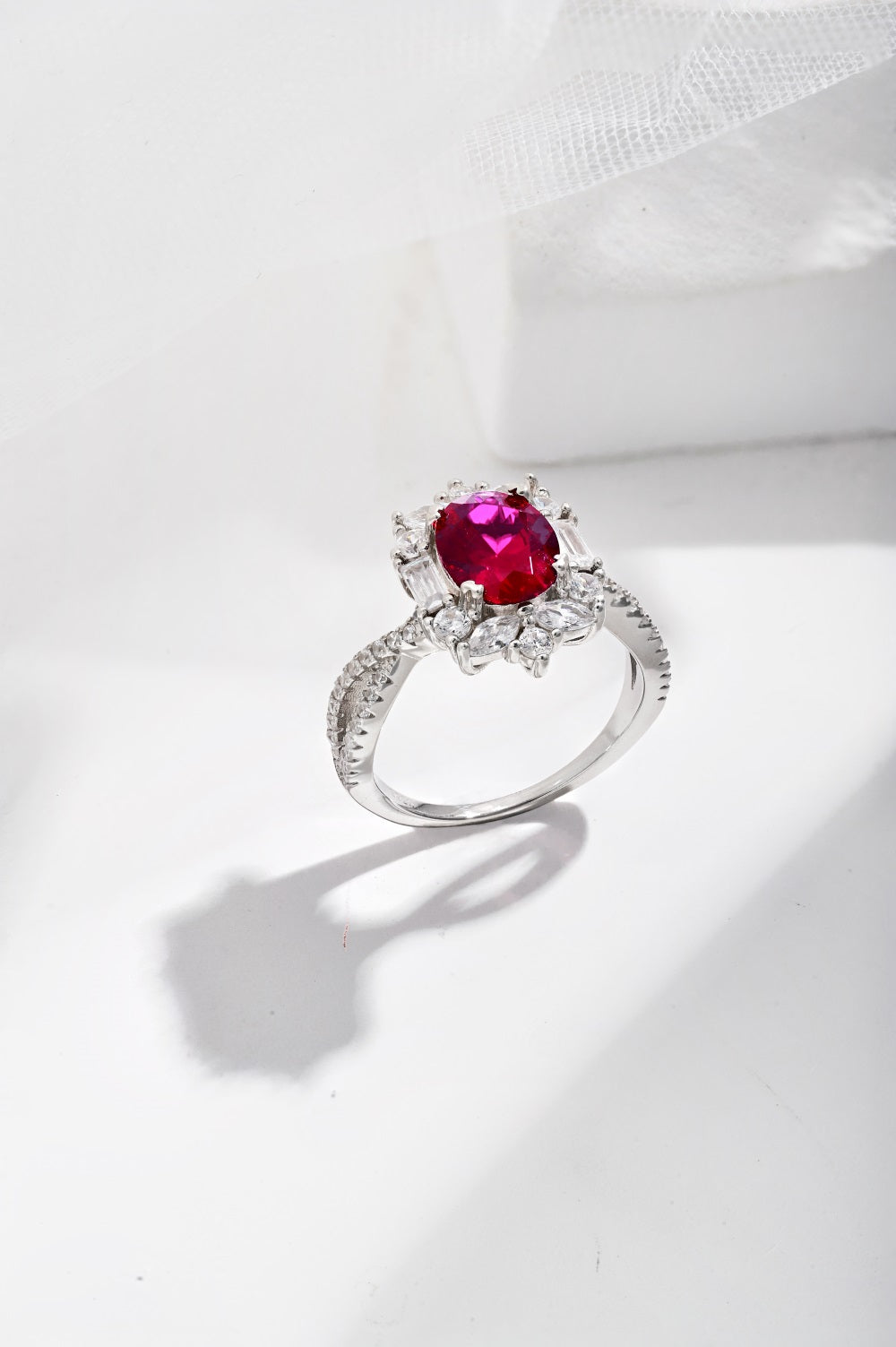 Royal Red Wine Silver Ring