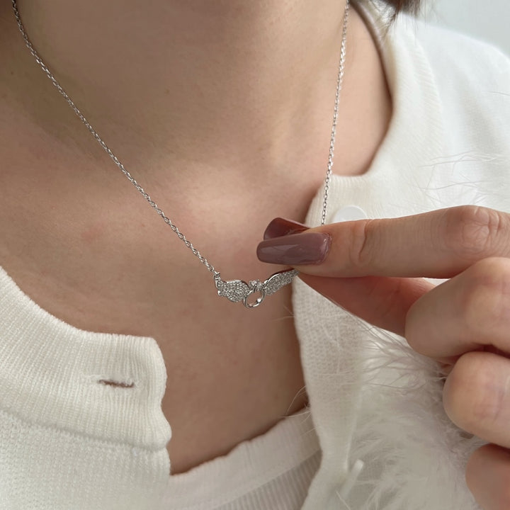 Angelic Ring Silver Necklace