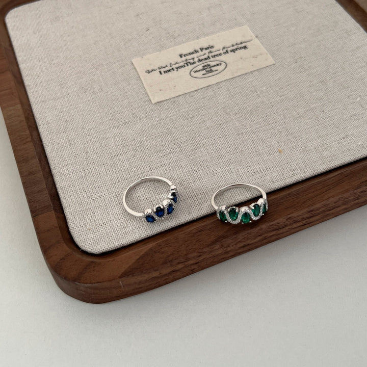 Weaving Gems Silver Ring