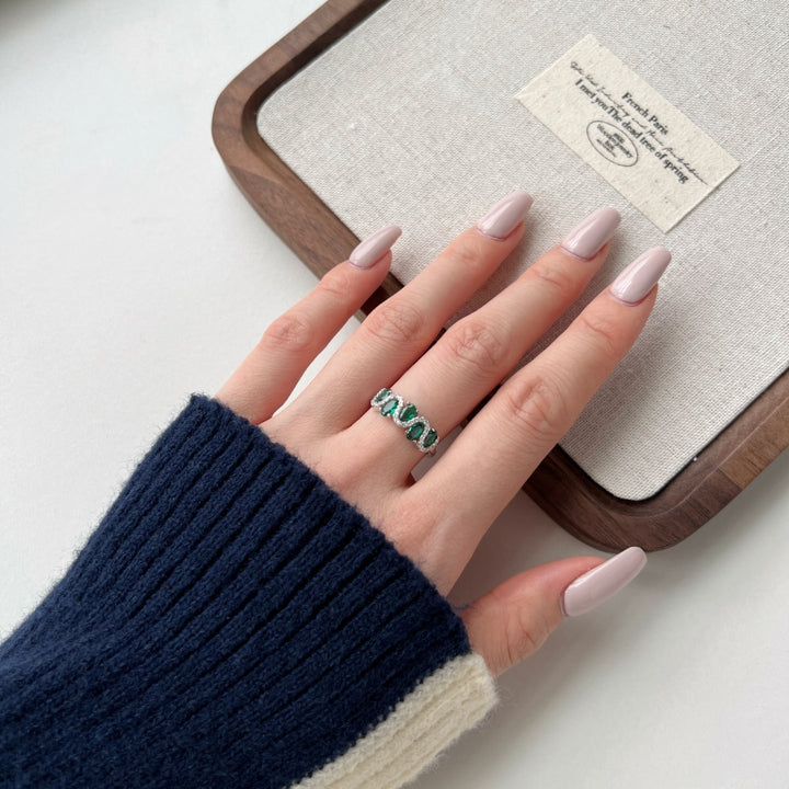 Weaving Gems Silver Ring